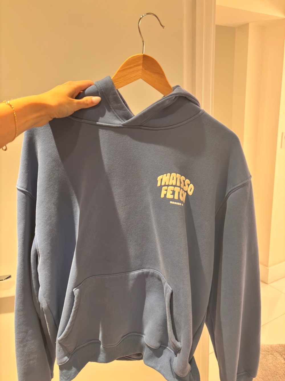 Blue "Thatsso Fetch" Graphic Hoodie